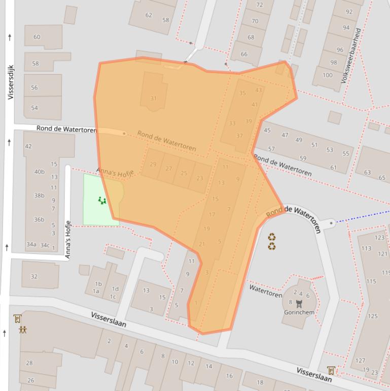 Kaart van postcodegebied 4201ZN.