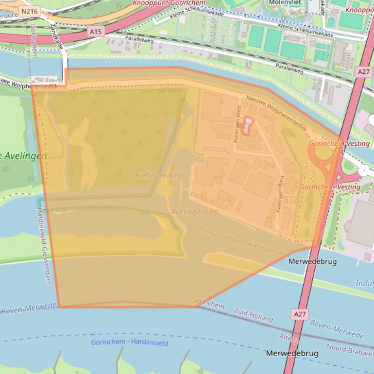 Kaart van postcodegebied 4202MS.