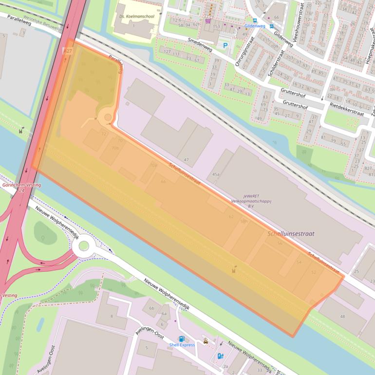 Kaart van postcodegebied 4203NN.