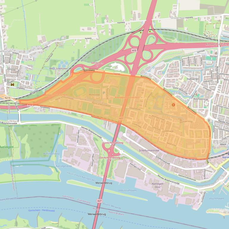 Kaart van postcodegebied 4204.