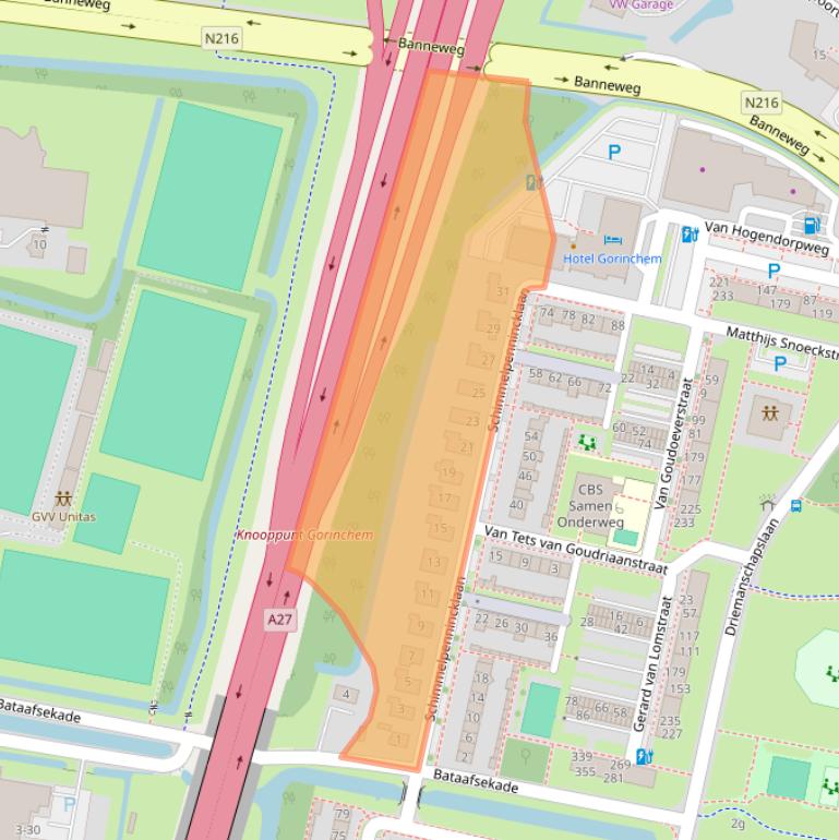 Kaart van postcodegebied 4204AC.