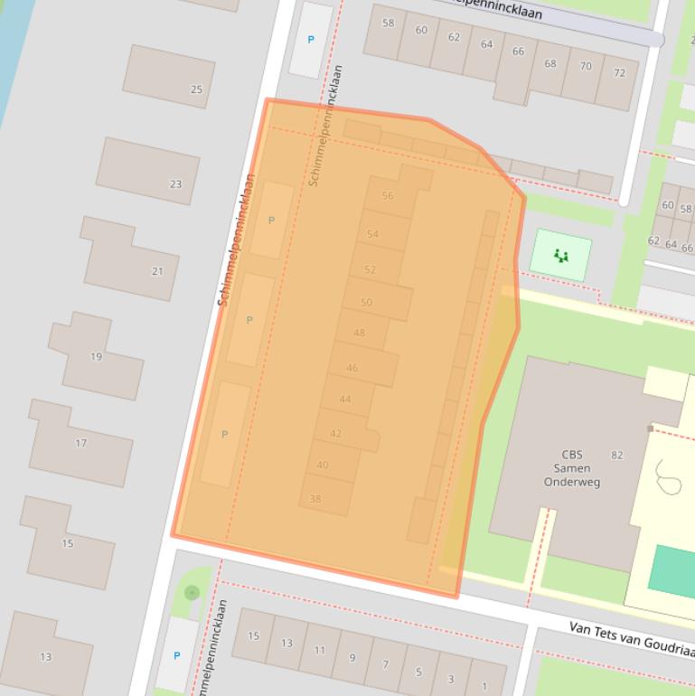 Kaart van postcodegebied 4204AE.