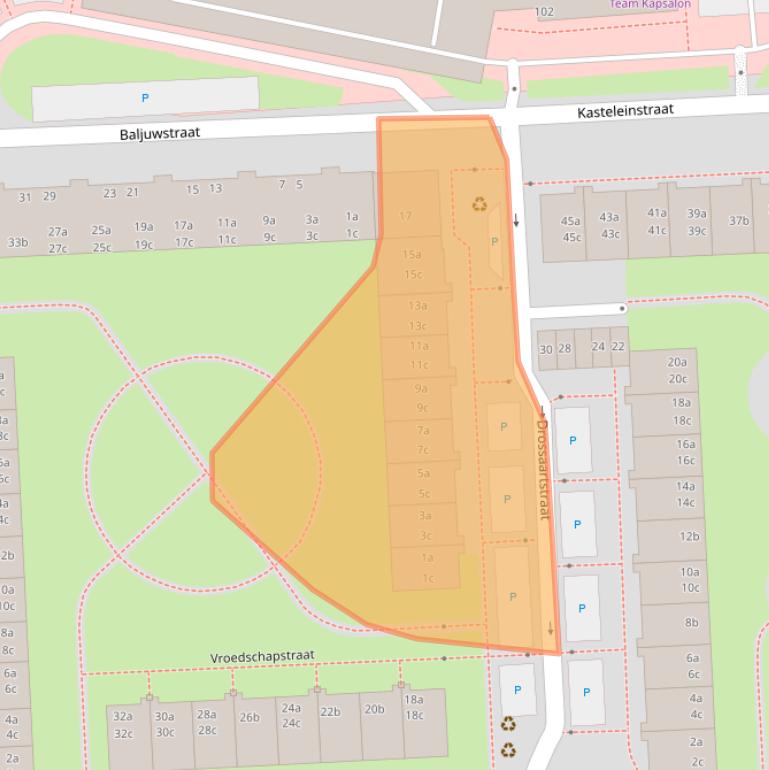 Kaart van postcodegebied 4204AR.