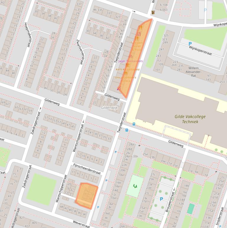 Kaart van postcodegebied 4204EL.
