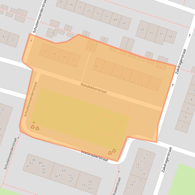 Kaart van postcodegebied 4204EZ.