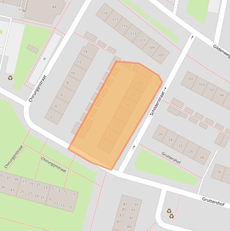 Kaart van postcodegebied 4204SH.