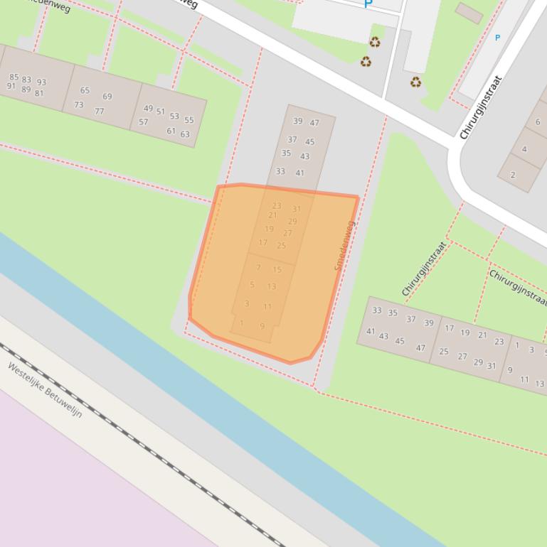 Kaart van postcodegebied 4204SL.