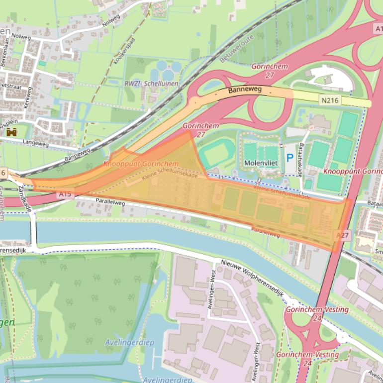 Kaart van postcodegebied 4204TZ.
