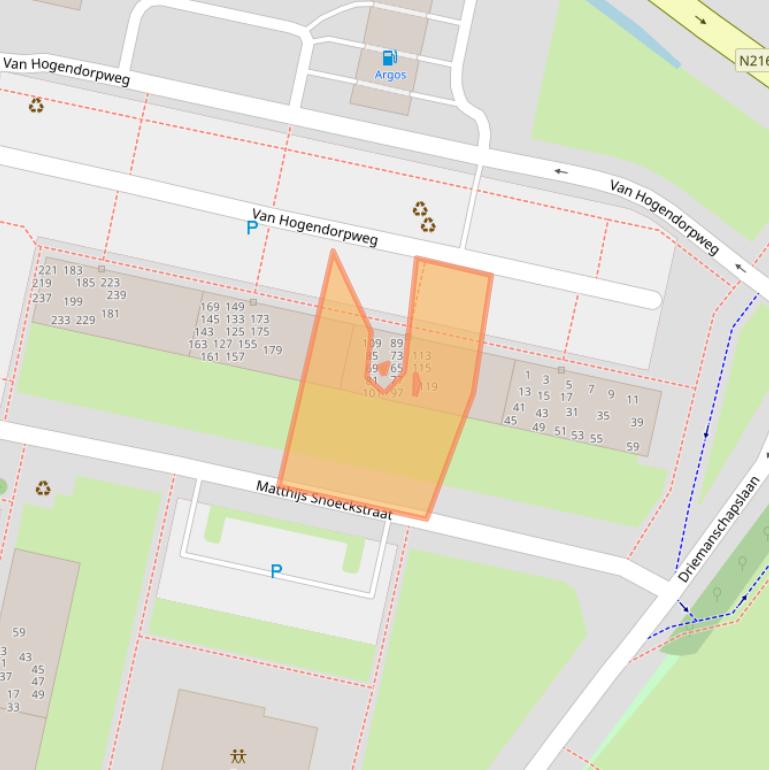 Kaart van postcodegebied 4204XP.