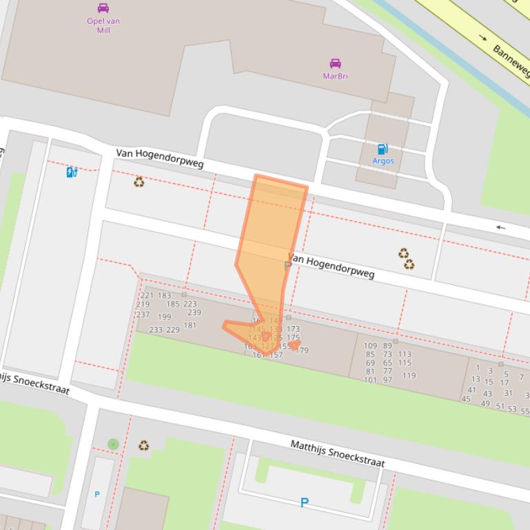 Kaart van postcodegebied 4204XR.