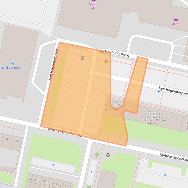 Kaart van postcodegebied 4204XV.