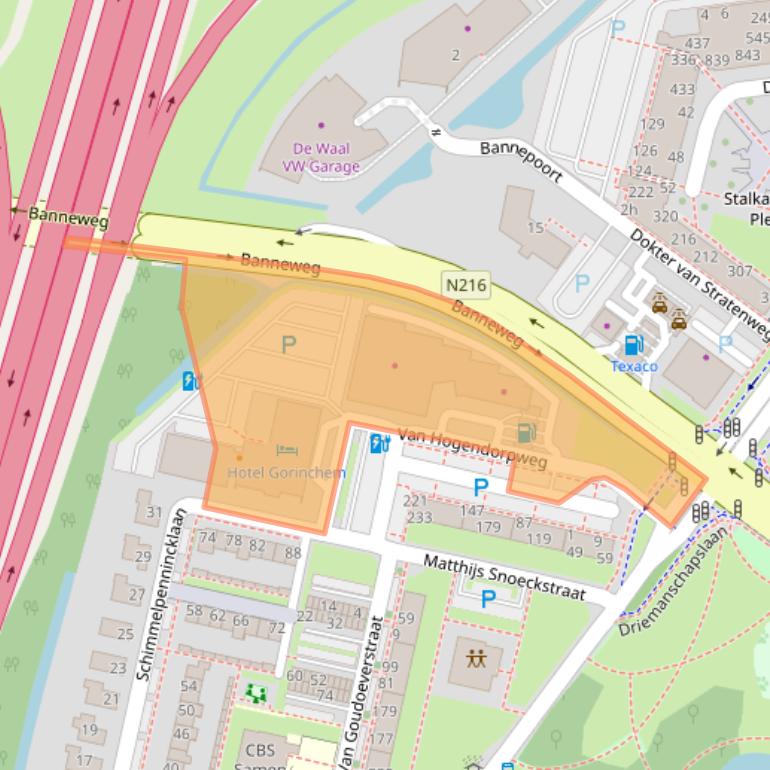 Kaart van postcodegebied 4204XW.