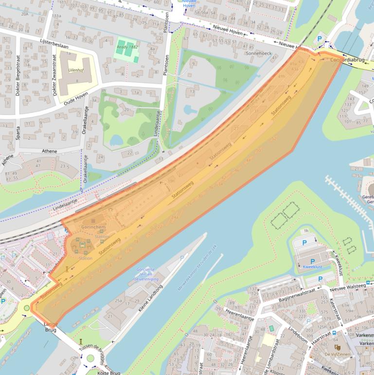 Kaart van postcodegebied 4205AA.