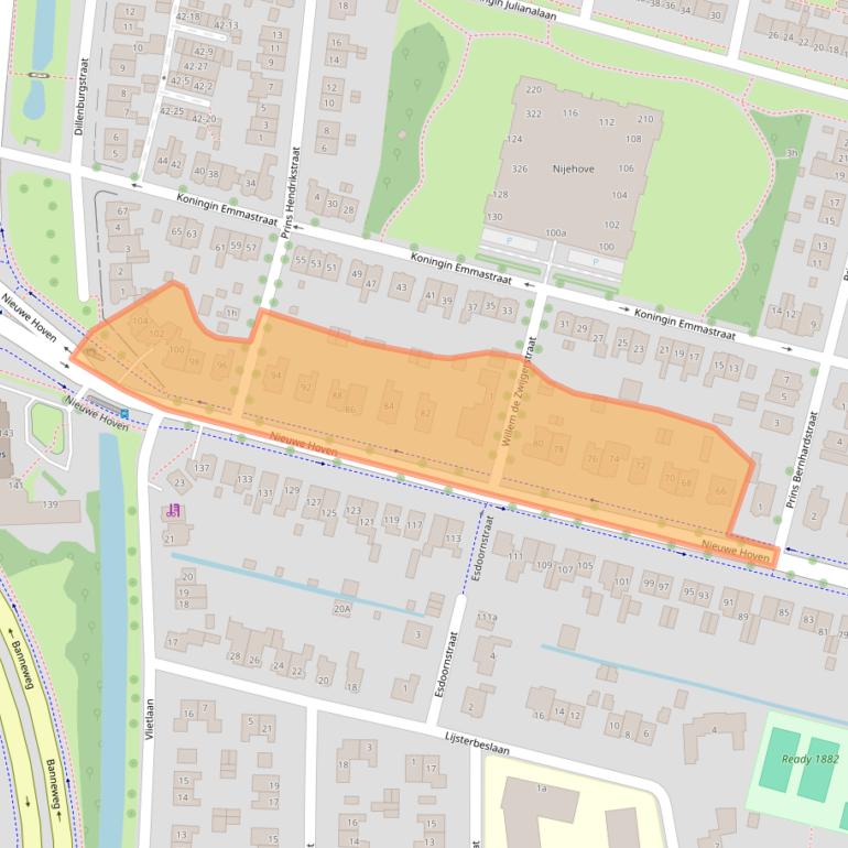 Kaart van postcodegebied 4205BE.