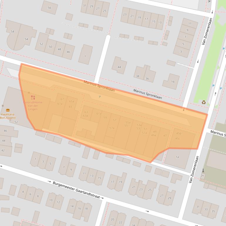 Kaart van postcodegebied 4205CG.