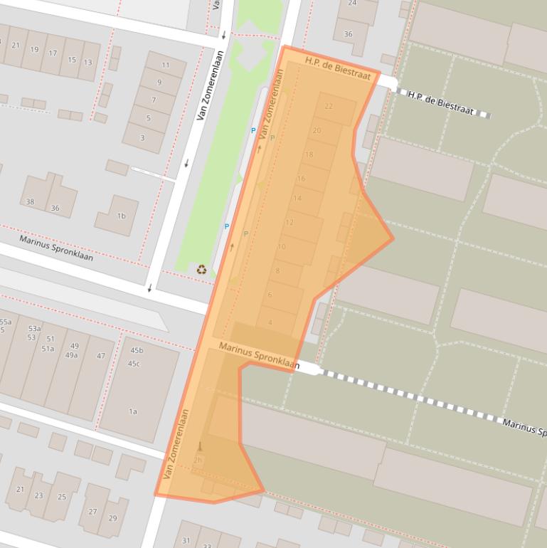 Kaart van postcodegebied 4205CS.