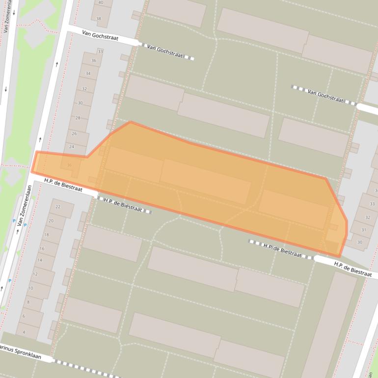 Kaart van postcodegebied 4205CW.