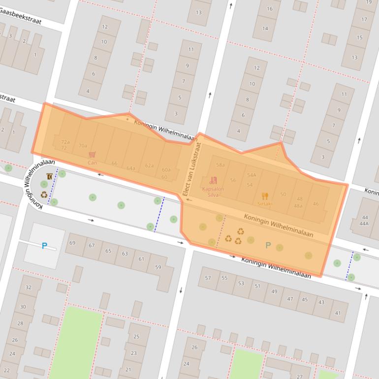 Kaart van postcodegebied 4205EZ.