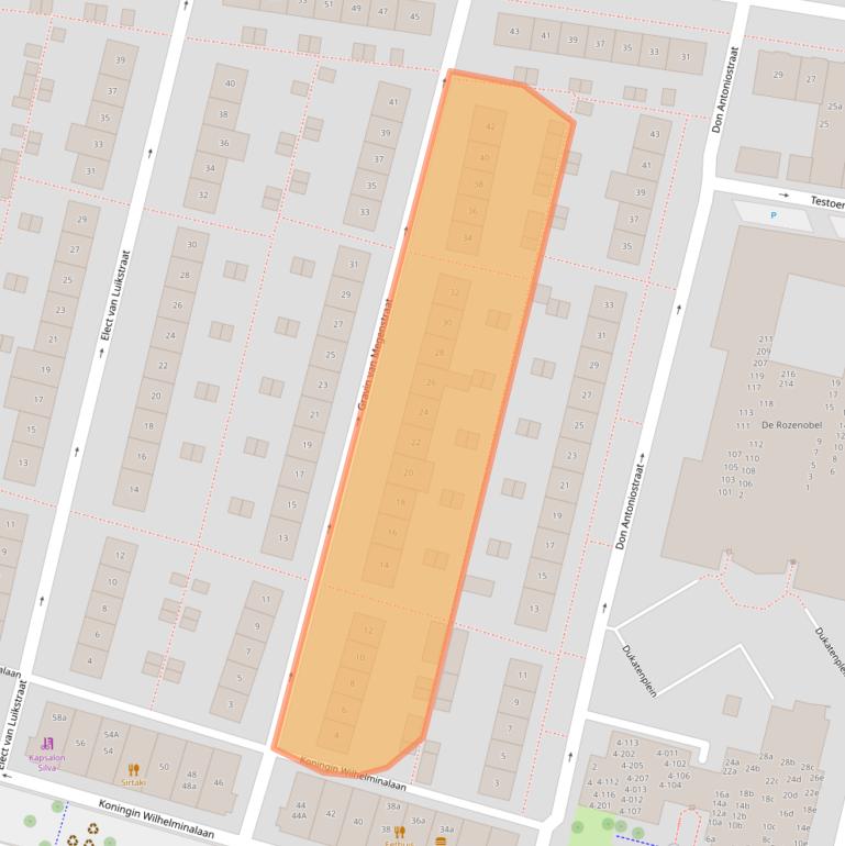 Kaart van postcodegebied 4205GJ.