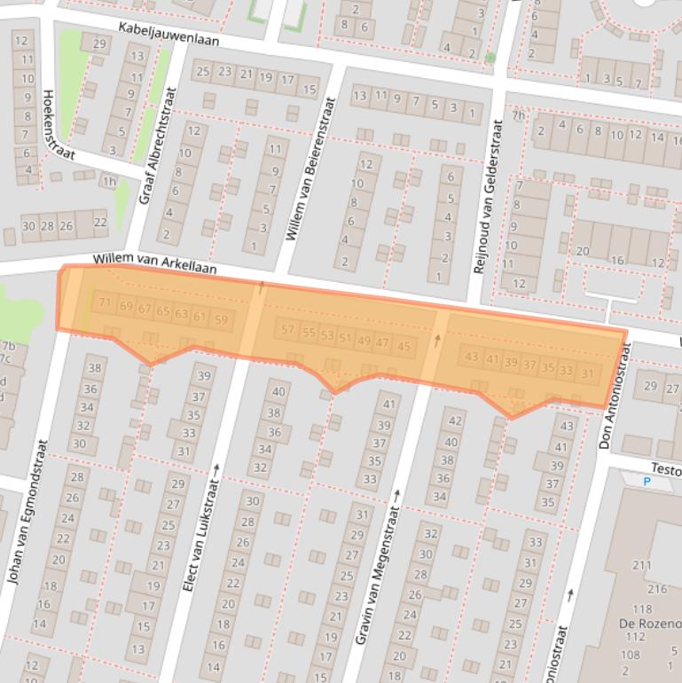 Kaart van postcodegebied 4205GV.
