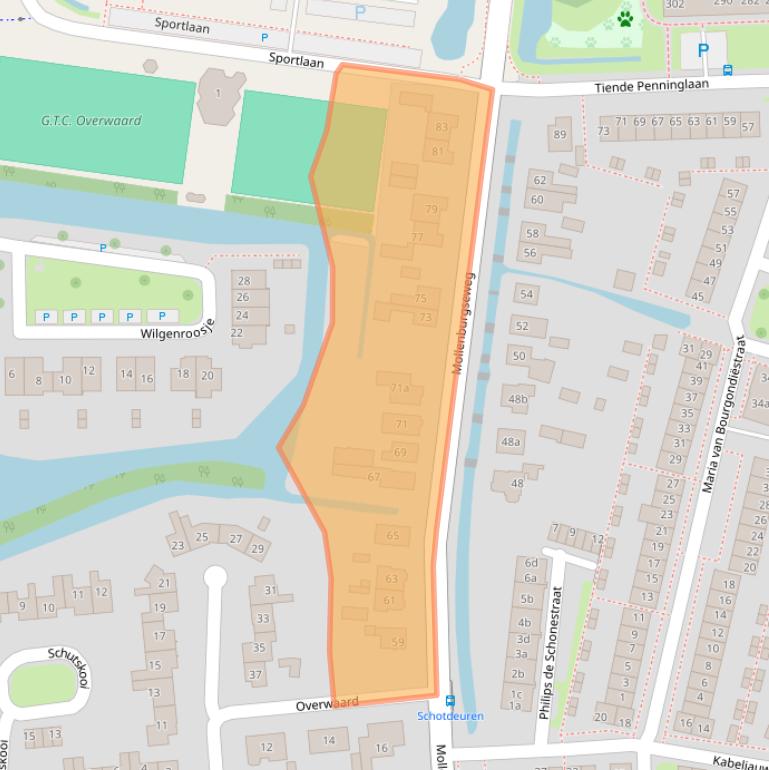 Kaart van postcodegebied 4205HC.