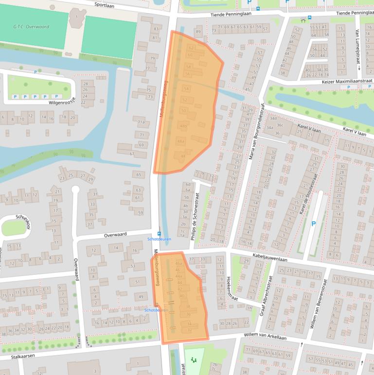 Kaart van postcodegebied 4205HD.