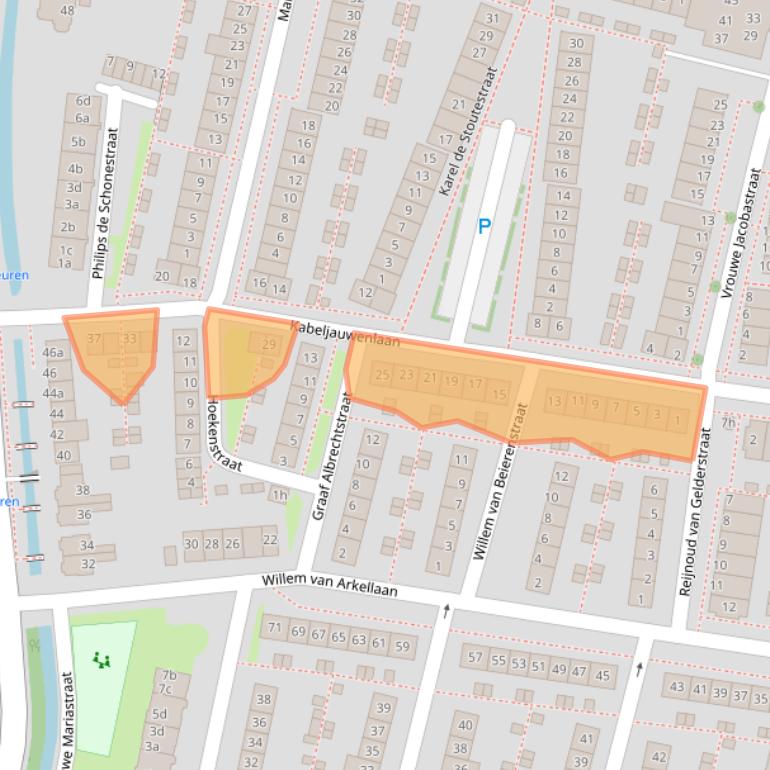 Kaart van postcodegebied 4205HG.