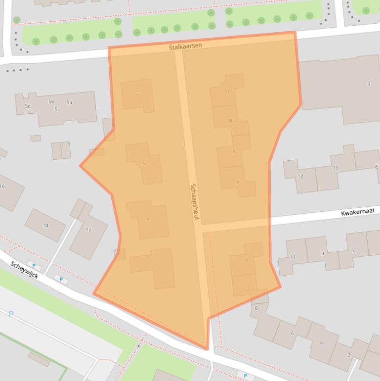 Kaart van postcodegebied 4205PJ.