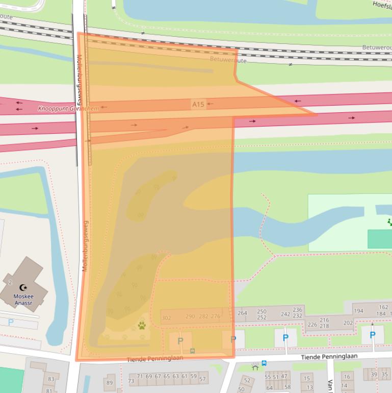 Kaart van postcodegebied 4205SM.