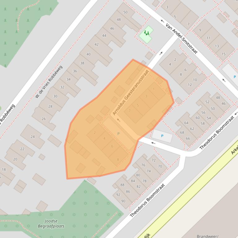 Kaart van postcodegebied 4206AD.