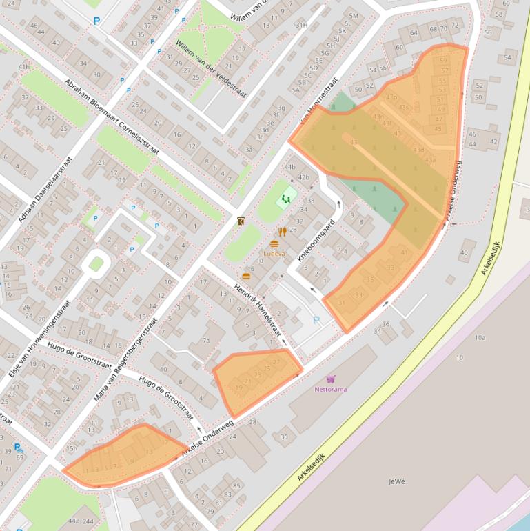 Kaart van postcodegebied 4206AE.