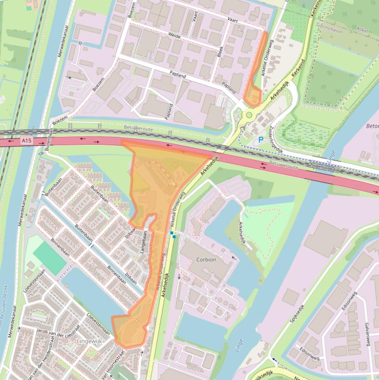 Kaart van postcodegebied 4206AG.