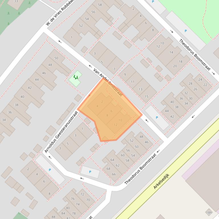 Kaart van postcodegebied 4206AX.