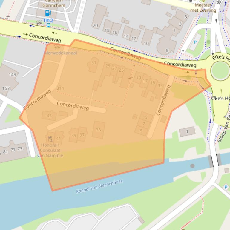 Kaart van postcodegebied 4206BA.