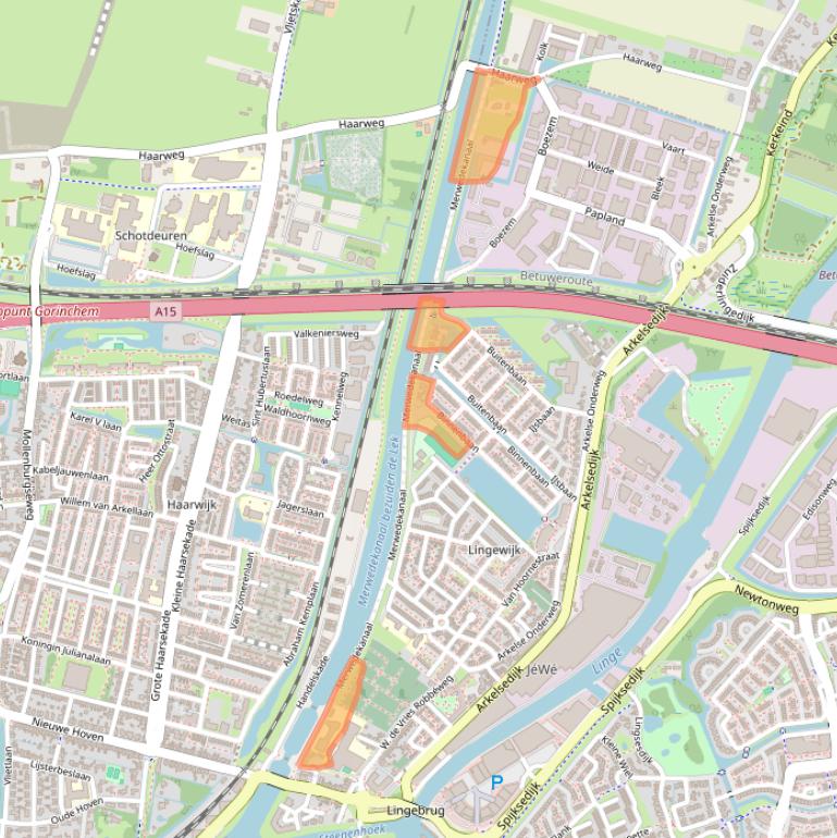 Kaart van postcodegebied 4206BC.