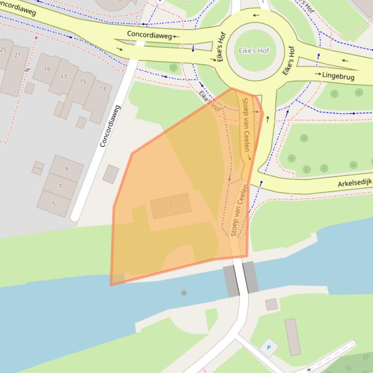 Kaart van postcodegebied 4206BD.