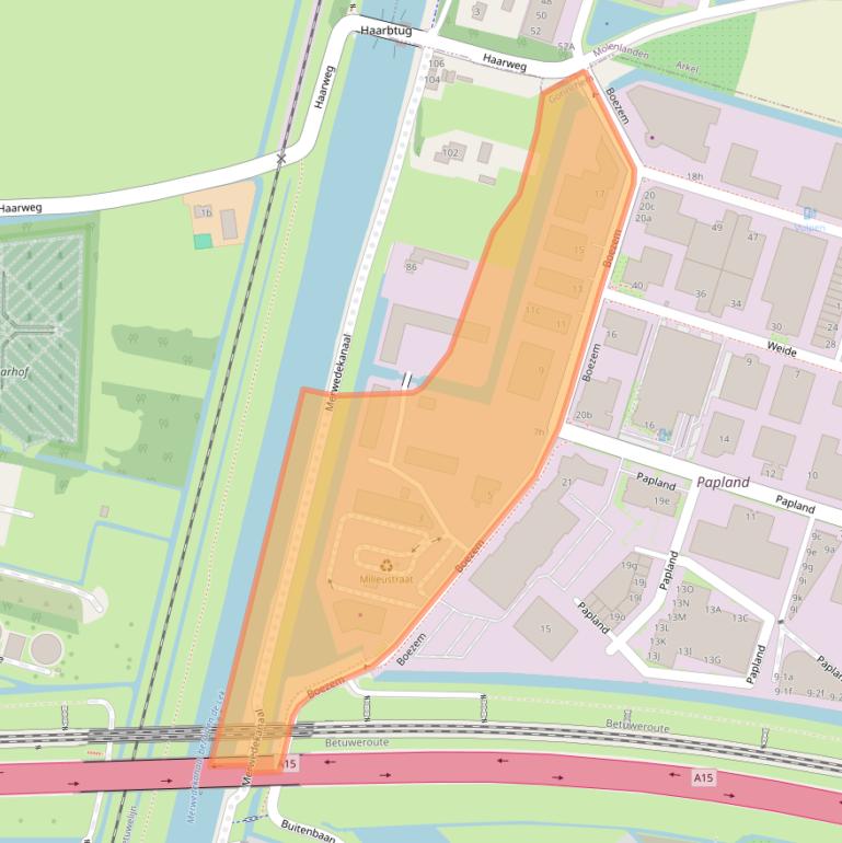 Kaart van postcodegebied 4206CA.