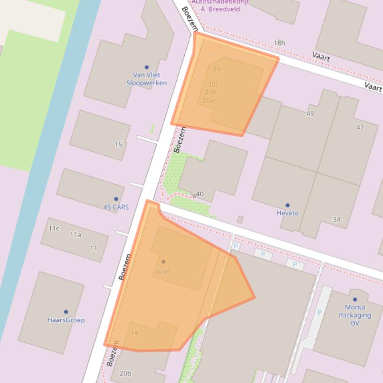 Kaart van postcodegebied 4206CB.