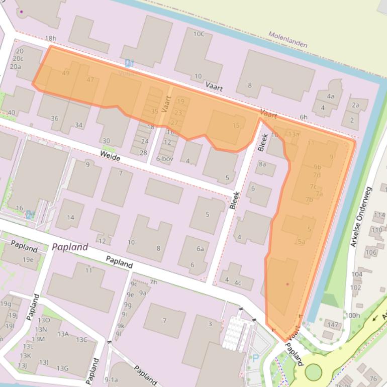Kaart van postcodegebied 4206CC.