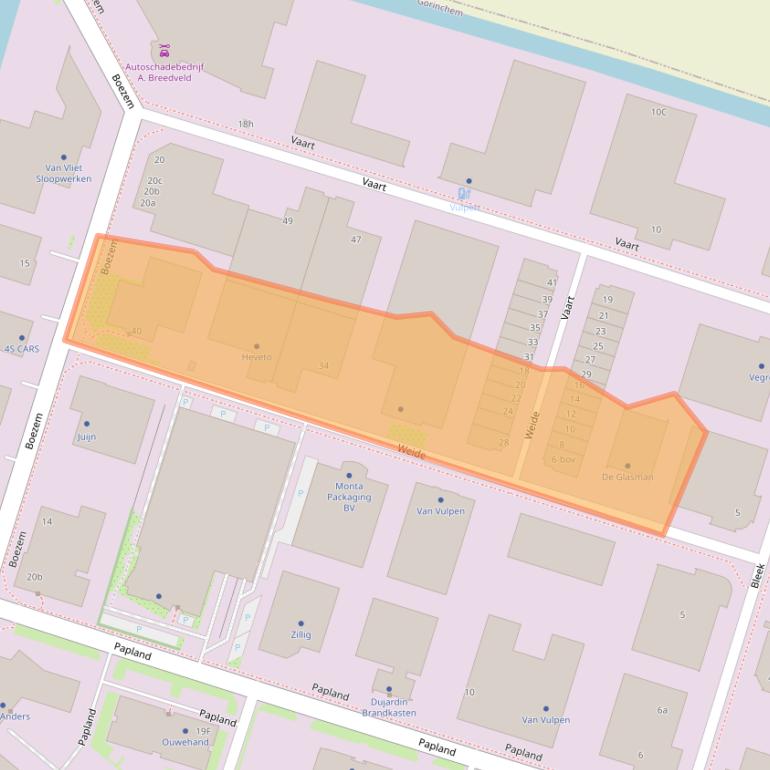 Kaart van postcodegebied 4206CJ.