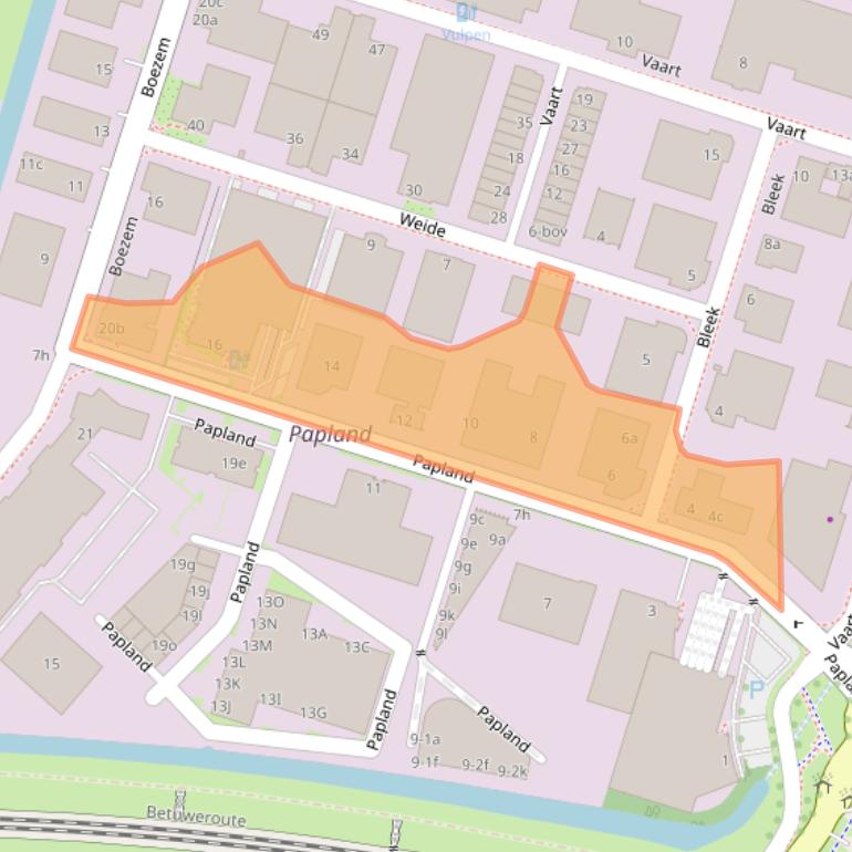 Kaart van postcodegebied 4206CL.