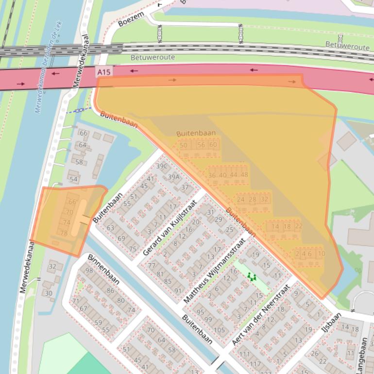 Kaart van postcodegebied 4206VT.