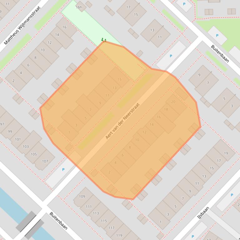 Kaart van postcodegebied 4206WB.