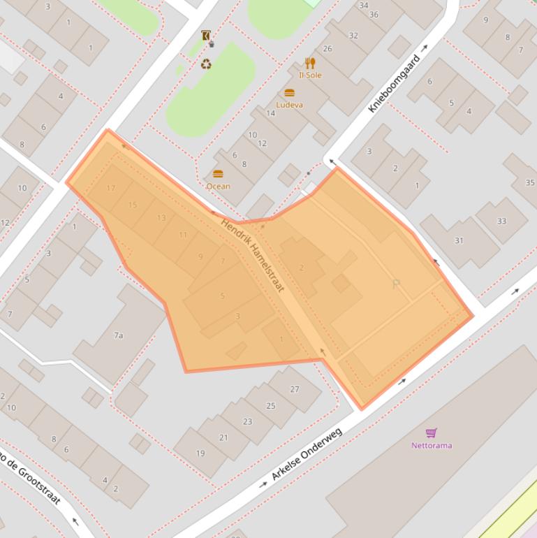 Kaart van postcodegebied 4206XA.