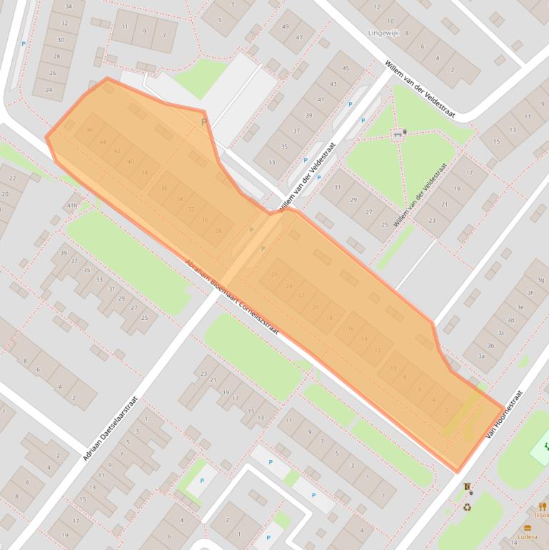Kaart van postcodegebied 4206XH.