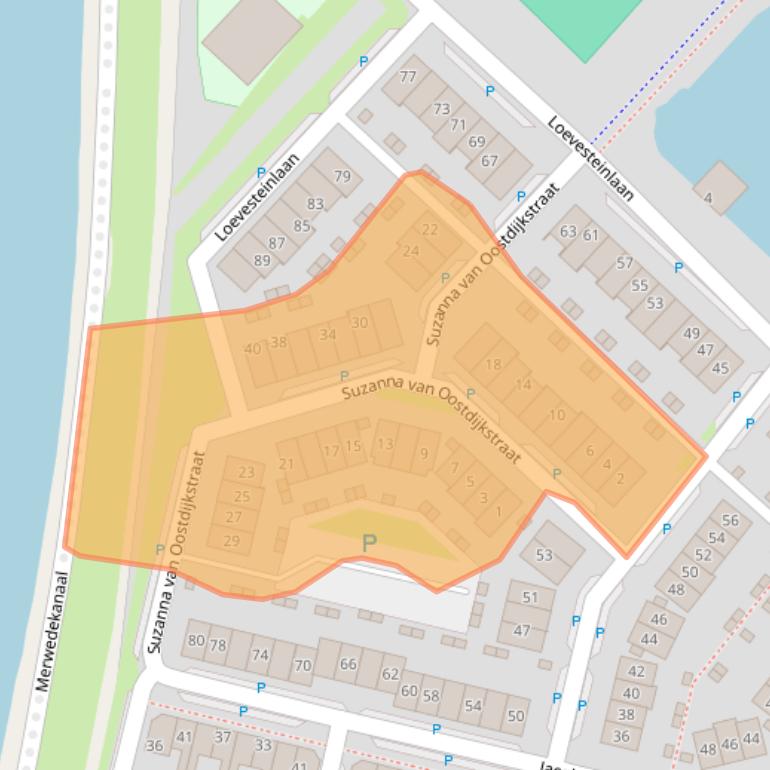 Kaart van postcodegebied 4206XW.