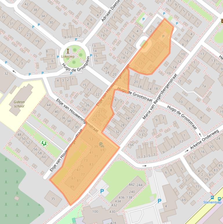 Kaart van postcodegebied 4206ZH.