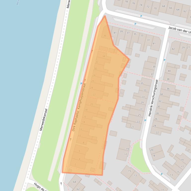 Kaart van postcodegebied 4206ZN.