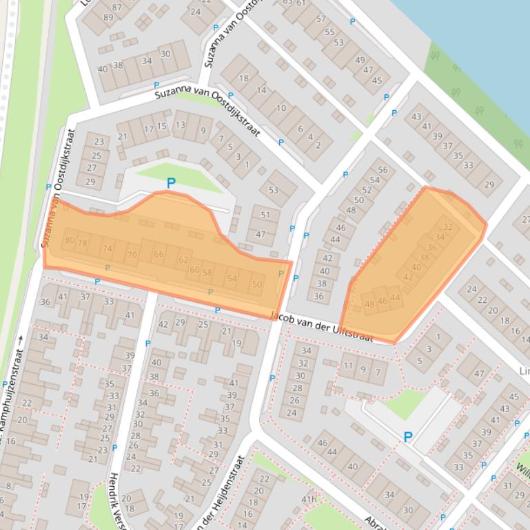 Kaart van postcodegebied 4206ZR.