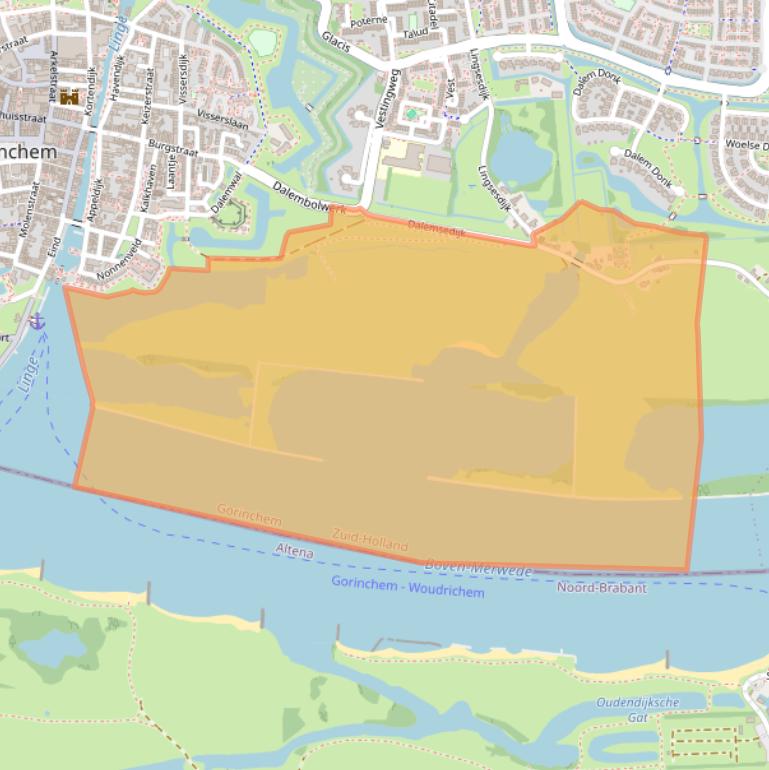Kaart van postcodegebied 4207AJ.